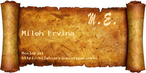 Mileh Ervina névjegykártya